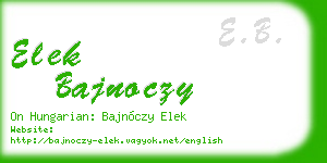 elek bajnoczy business card
